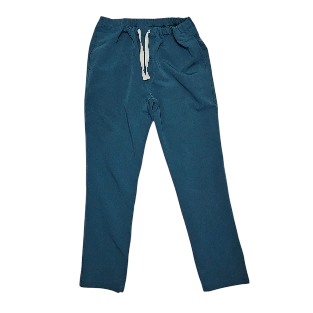 Figs Pants Pisco Scrub Caribbean Blue Pocket Elastic Waist Drawstring sz S
